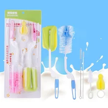 6 шт./компл. щетка для бутылки губка чистая детская бутылочка для кормления аксессуары Стекло чашка для молока Воды Соска-пустышка щетки для соски комплект