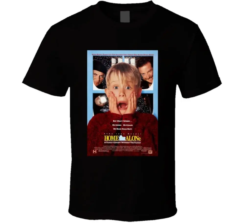 Home Alone Cool 90's Comedy Винтаж классическое кино постер вентилятор футболка 100% | Футболки -32909476352