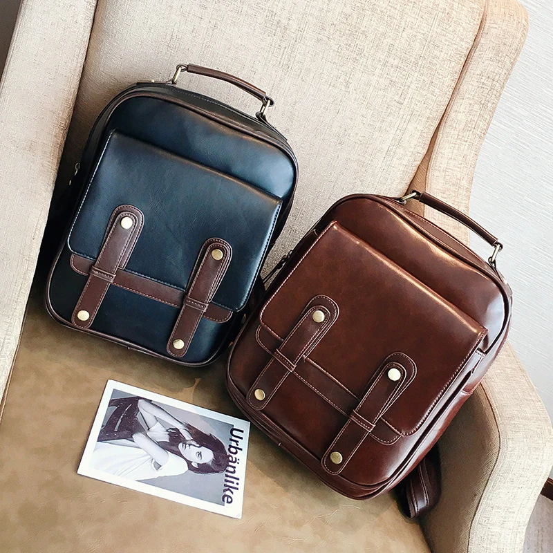 

2019 Brand Vintage Backpack Mochilas Travel PU Leather Backpack Women Backpacks For Teenage Girls School Bags