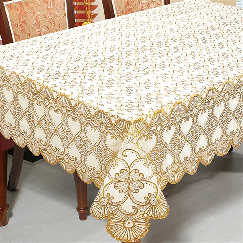 

PVC Tablecloth Oilproof Waterproof Jacquard Rectangle Table Cover Table Cloths For Events Decor Embroidered Tablecloths Sale