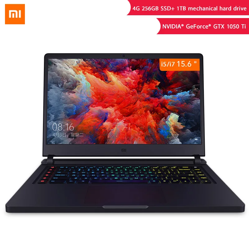 Original Xiaomi Mi Game Laptop 15.6 inch GTX 1050Ti Notebook 8th Enhance SSD 256G+1TB 8G i7 Six-Core/i5 Quad Core Computer PC