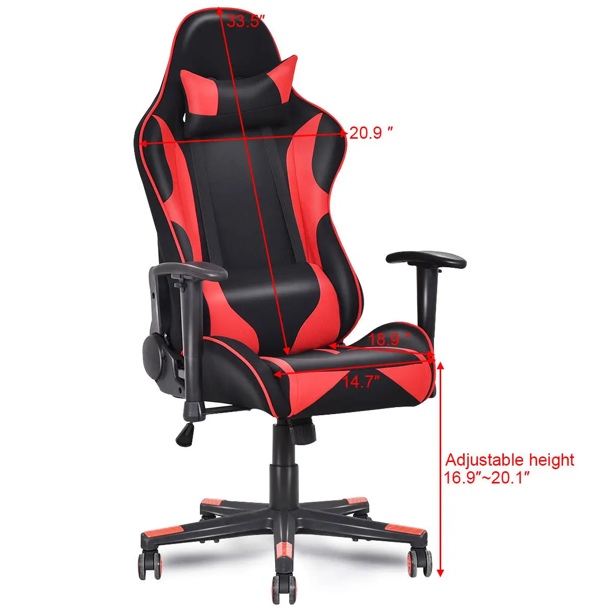 giantex racing style high back recliner gaming chair modern mesh