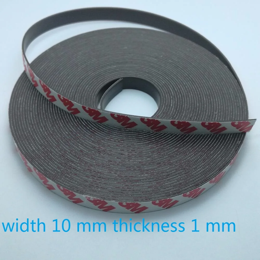 10 м резиновый магнит 10*1 мм самоклеющиеся гибкие магнитные полосы резиновый магнит лента ширина 10 мм толщина 1 мм 10 мм x 1 мм