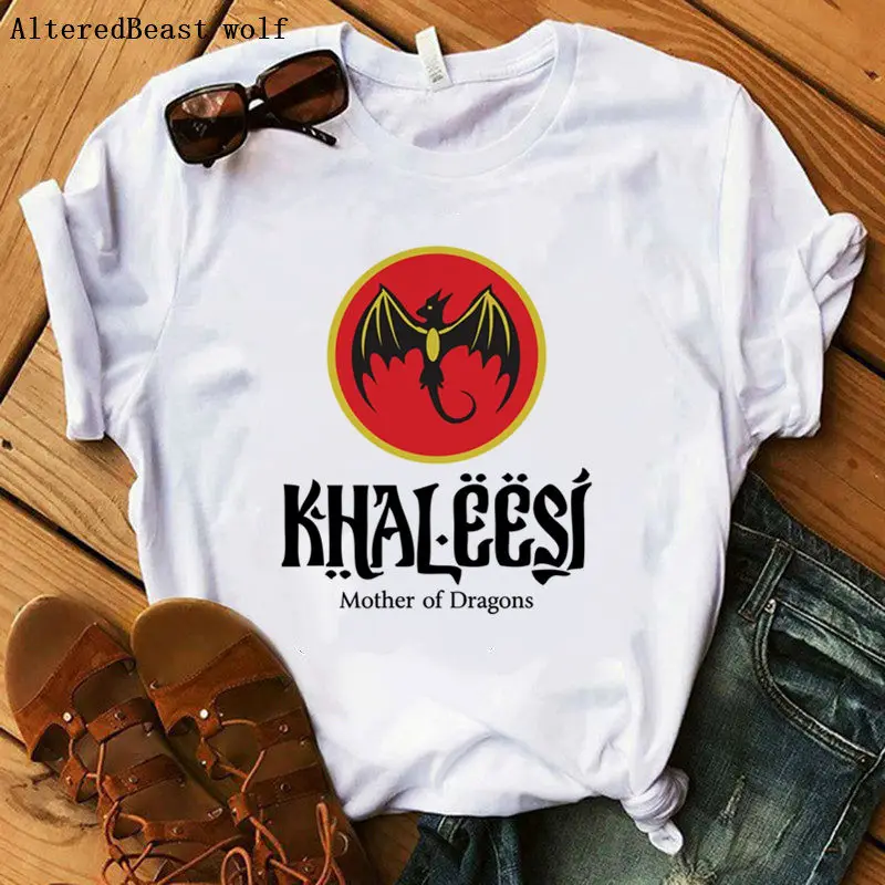 

Mother of dragons dracarys Khaleesi Printed T Shirt Summer Style Fashion Women T-Shirt funny Harajuku short sleeve casual tees