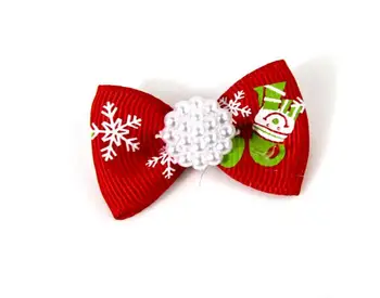 

cute lovely Pet puppy Cat Dog Christmas tree sock snowboy Hair Bows with Rubber Bands Grooming Accessories Cute Pet Headwear