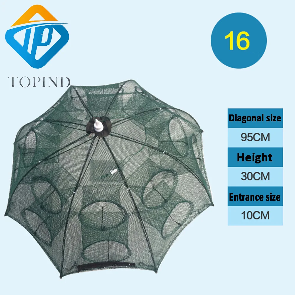 8 Sides 16 Holes Folden Fishing Net