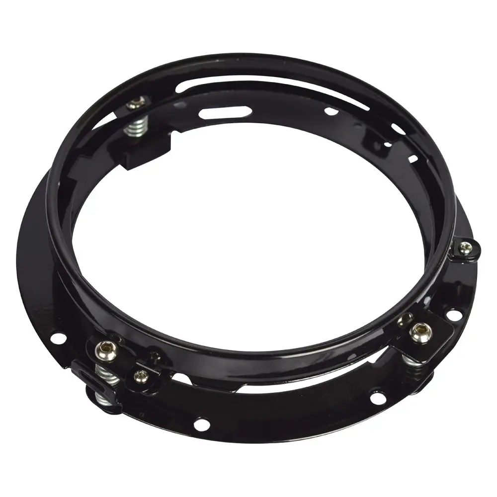 7 inch Harley Touring Softail Mounting Daymaker HID LED Headlight Ring Bracket Blk