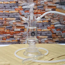 1 pc new design complete genuine led tower clear glass shisha hookah narguile chicha with water proof 16colors led light remote