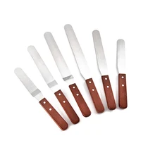 Деревянная ручка лопаточка из нержавеющей стали крем-скраб для масла инструмент для моделирования торта декоративные инструменты для выпечки кухни, столовой и бара