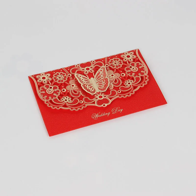 50 шт. креативная пустотелая Свадебная пригласительная открытка с бабочкой, открытка на день Святого Валентина, специальная открытка на день рождения