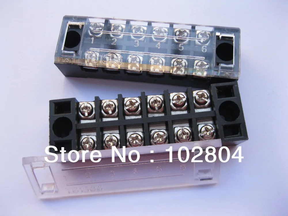 

5 Pcs 600V 15A TB1506 Terminal Block Double Row 6 Position Pitch 9.0mm