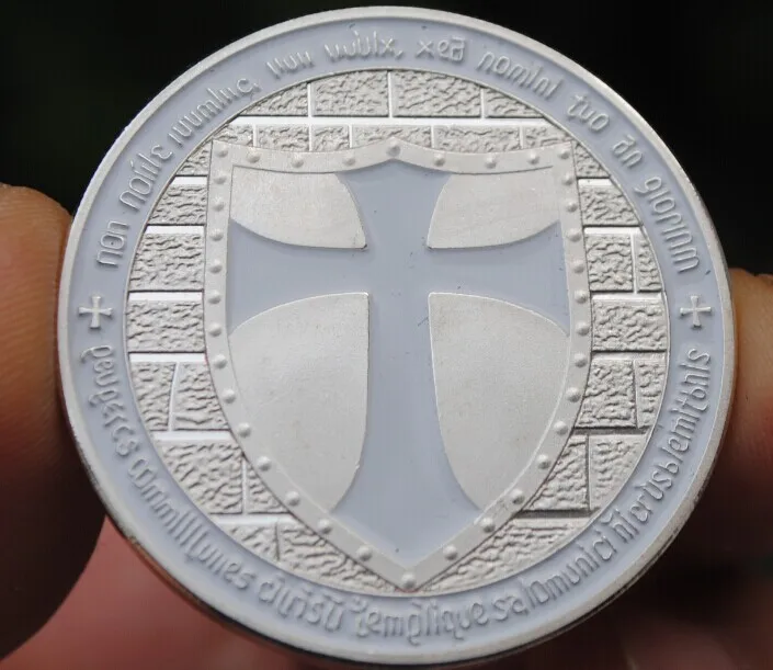 40 мм зеленый Позолоченные заказ тамплиеров Сувенирная монета медаль|medal of the