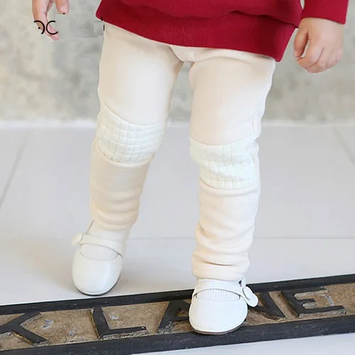 Kacakid/новая зимняя детская одежда модные милые леггинсы для девочек Детские утепленные Хлопковые Штаны до колена - Цвет: 100