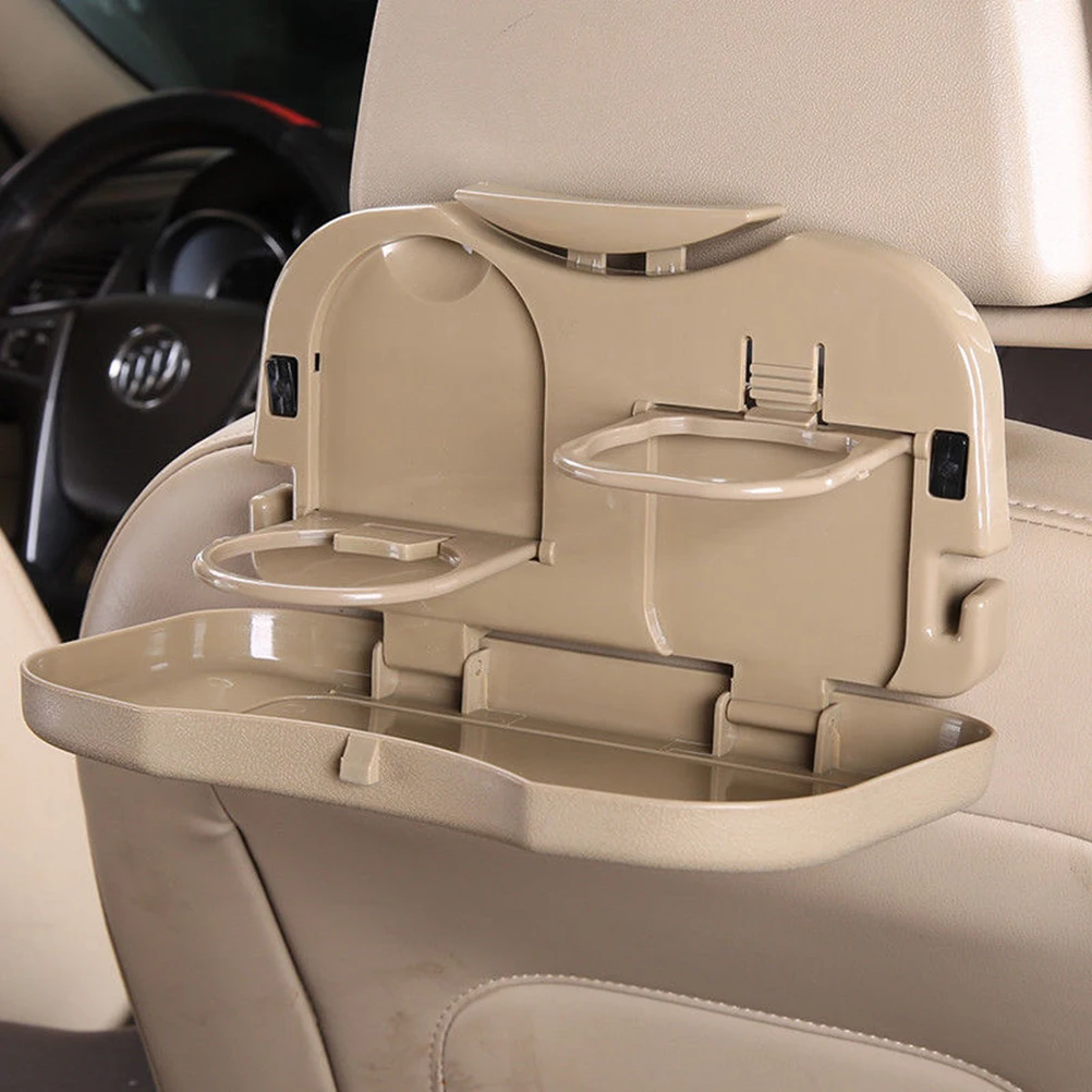 1PC Car food tray folding dining table drink holder car pallet back seat water car cup holder black beige grey