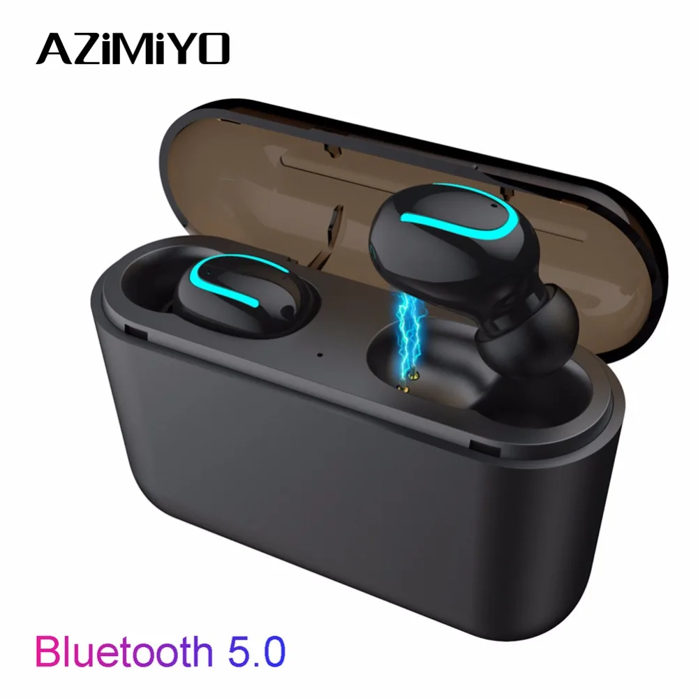 AZiMiYO Bluetooth наушники V5.0 вкладыши TWS с мини Беспроводной гарнитура стерео глубокий