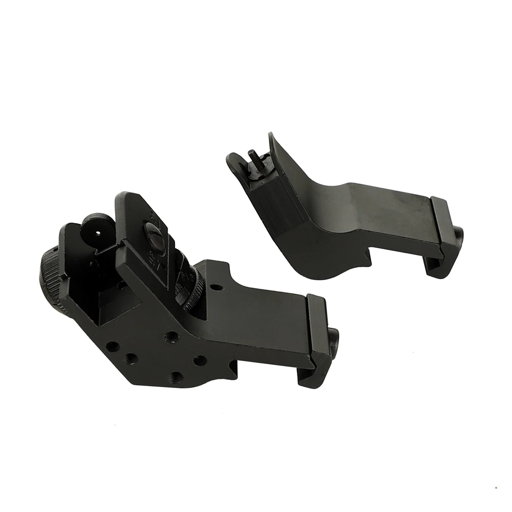 ohhunt Front and Rear 45 Degree Offset Hunting Tactical Rapid Transition BUIS Backup Iron Sight Set (2)