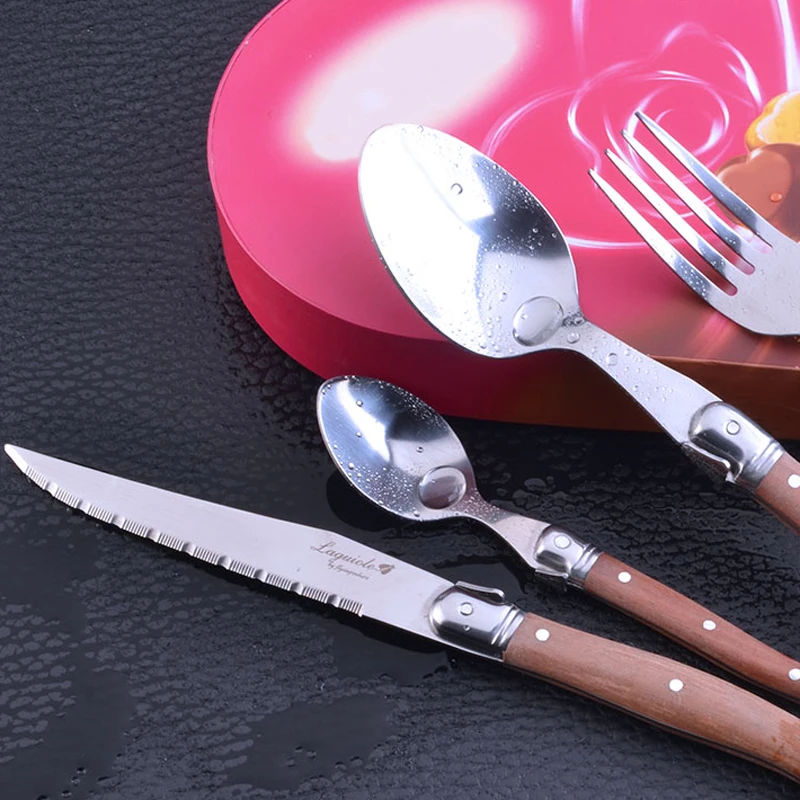 24pcs wood handle steak knife set (1)