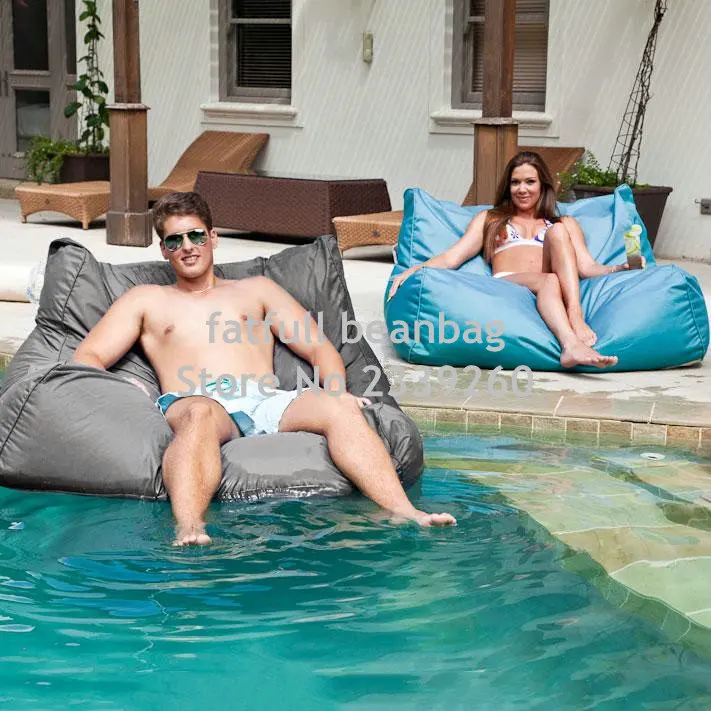 Cover only No Filler-Two room seat people outdoor bean bag furniture,large size beanbag sofa chair,Blue Float lounger on water