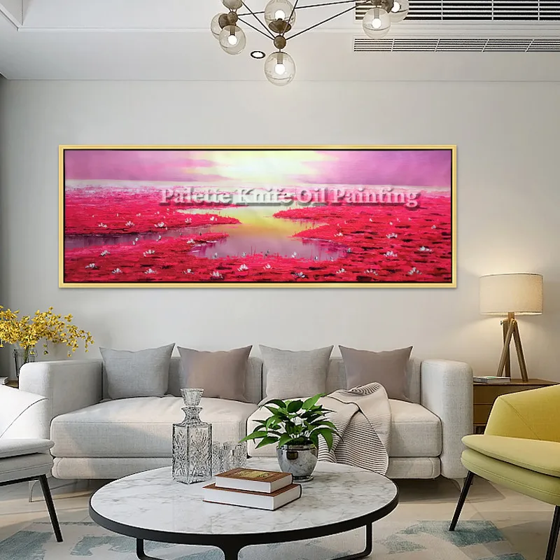 

Canvas painting caudros decoracion landscape oil painting water lily painting Wall art wall Pictures For Living Room Home decor9