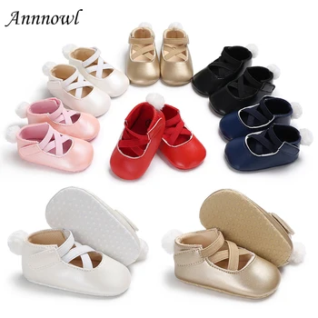 

2018 Brand New Fashion Baby Girls Crib Shoes Newborn Toddler Infant Elastic Band Soft Sole Leather Loafers Baby Shoes 0-18 Month