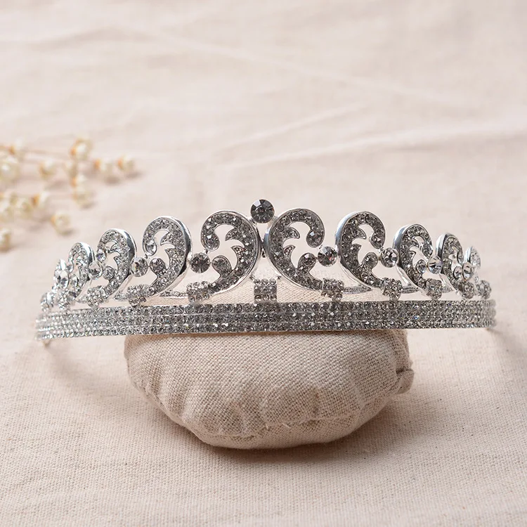 

Luxury Silver Crystal Princess Diana Bridal Tiaras Crown Baroque Rhinestone Diadem For Women Headbands Wedding Hair Accessories