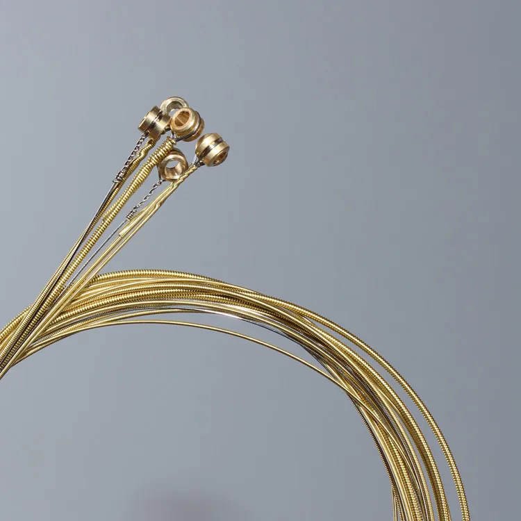free shipping Authentic guitar string 1 set of six strings brass golden folk full | Спорт и развлечения