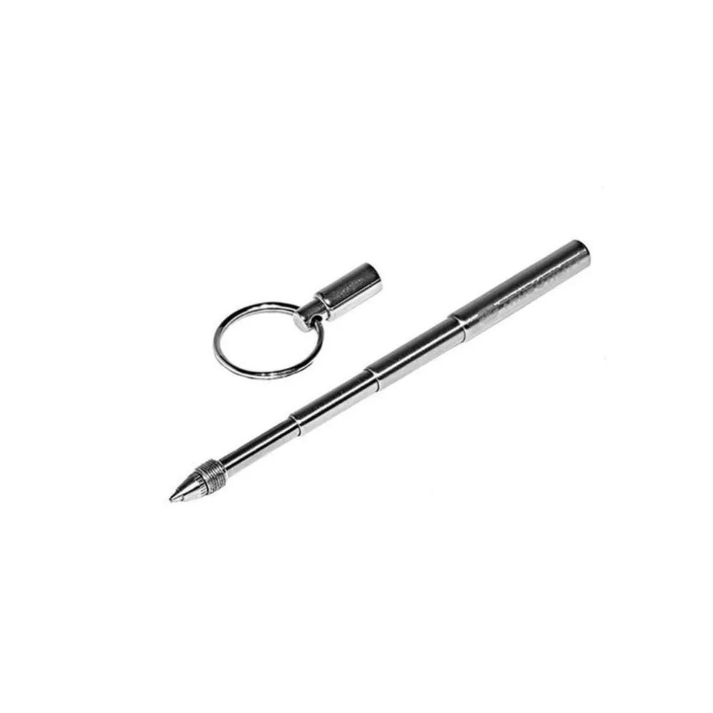 

Telescoping tool Pen Metal Key Ring Tool Creative Telescoping Stainless Steel Pen Keychain Ergonomic Ball Point Pen