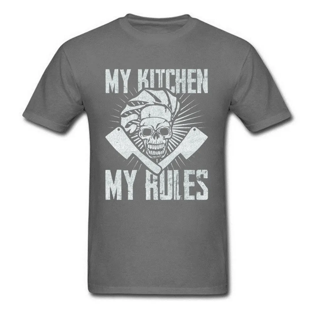 100% Cotton Men's Short Sleeve Fitness Tight Tshirts Street T Shirt New Arrival Normal Round Neck Tshirts Free Shipping My Kitchen My Rules Chef 11296 carbon