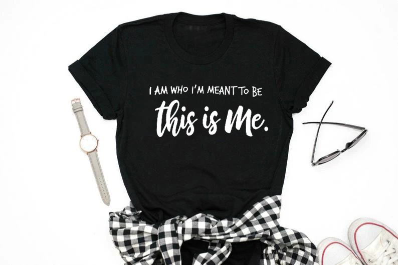 I Am Who I'm Sud To Me летняя Новинка Tumblr Высококачественная Модная хлопковая Футболка