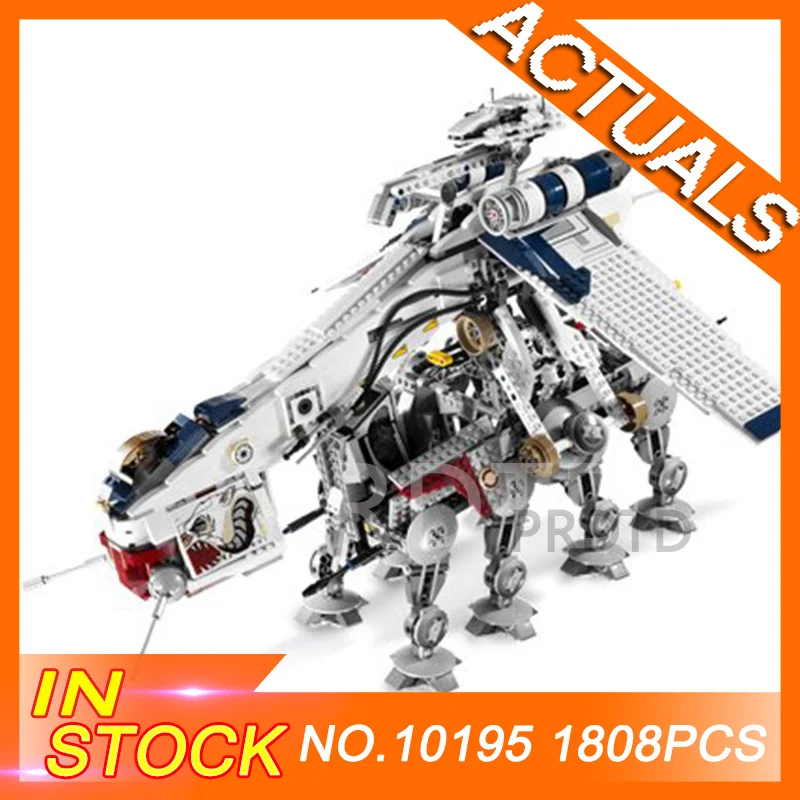 

10195 1788Pcs STARWARS Republic Dropship with AT-OT Walker Model Star Building block Brick Compatible LegoINGlys Toy Gift War