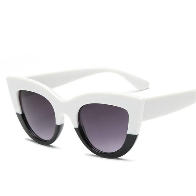 New Cat Eye Women Sunglasses Tinted Color Lens Men Vintage Shaped Sun Glasses Female Eyewear Blue Sunglasses Brand Designer