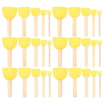 

Pack of 30 Round Foam Sponge Paint Brush Set - Stencil Brush Value Pack - 5 Different Sizes - Great for Kids Arts and Crafts,