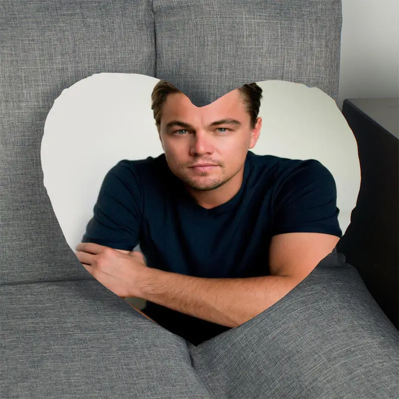Наволочка Leonardo DiCaprio в форме сердца, атласная тканевая подушка, чехол для дома, спальни, свадебное украшение, наволочки - Color: 9