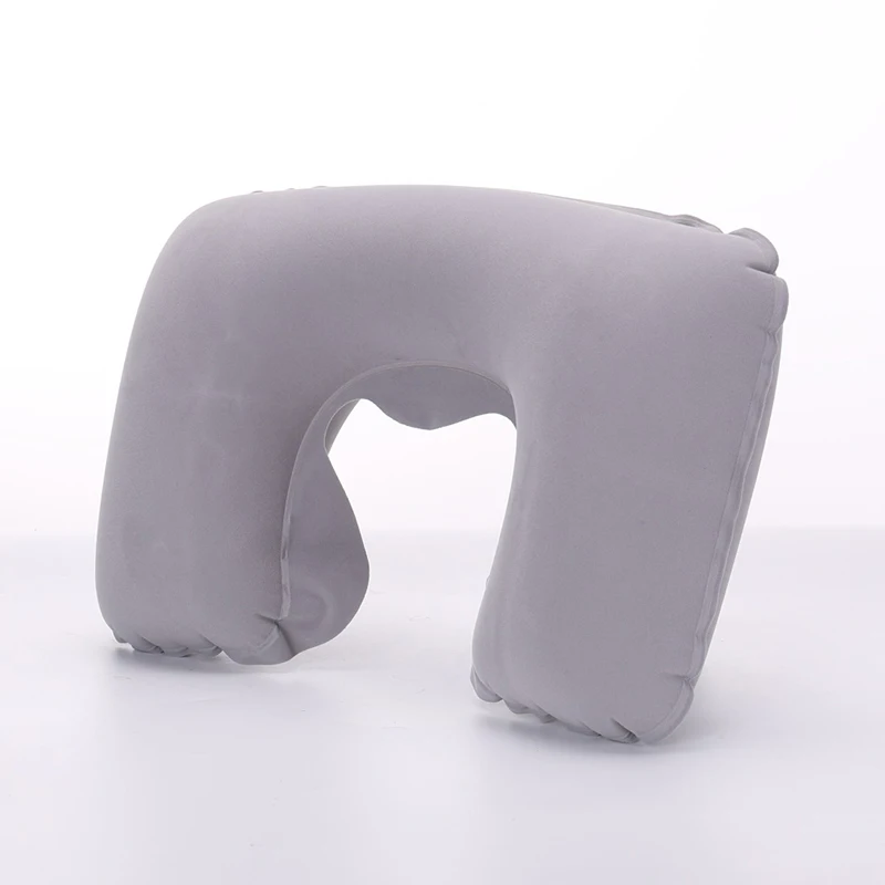 Складные портативные надувные подушки подушка для шеи дорожный подголовник u-образная Автоматическая надувная подушка для путешествий подушка для шеи - Цвет: gray