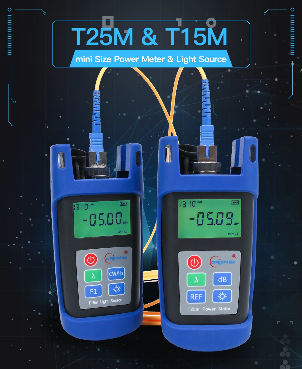 T25M Handheld Fiber Optic Power Meter + T15M Mini Optical Light Source