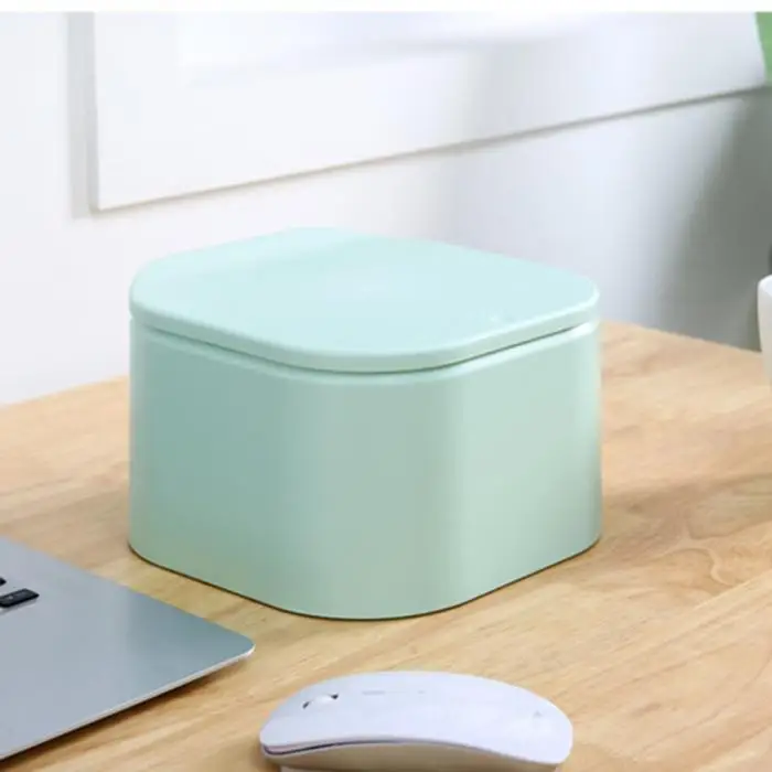 Desktop Mini Trash Can Press-on Waste Garbage Basket for Office Table@LS