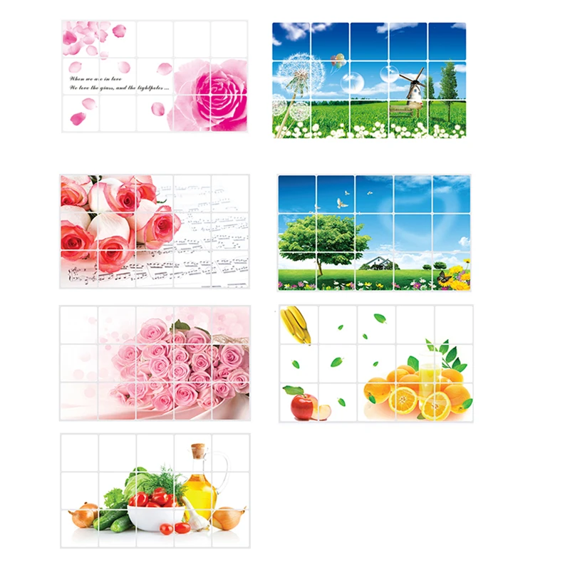 New Kitchen Lecythus Anti-oil Wall Stickers Multi-style Home Decor Mural Art Decals Home Indoor Decoration Accessories