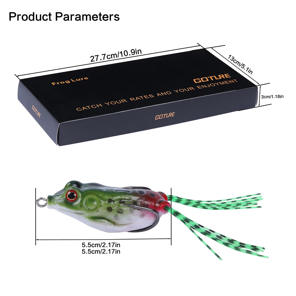 Goture мягкая лягушка Лур силиконовые приманки 5.5 см 12.5 г Topwater поддельные Рыболовные
