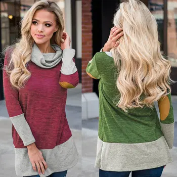 

Women Ladies Fashion Long Sleeve Hoodie Tops Coatwear Winter Patchwork Loose Women Long Hoodies