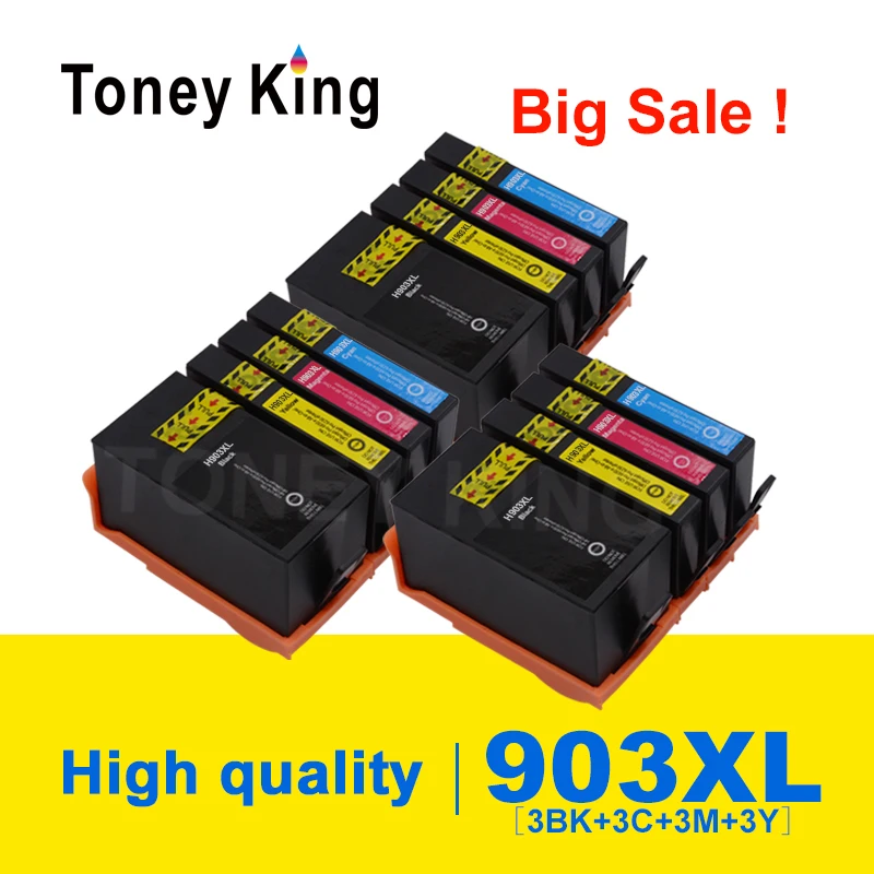 Toney King 3 Set Replacement for HP 903 907 XL Full Ink Cartridge For 903XL 907XL 6950 6960 6961 6963 6964 Printer Cartridges | Компьютеры
