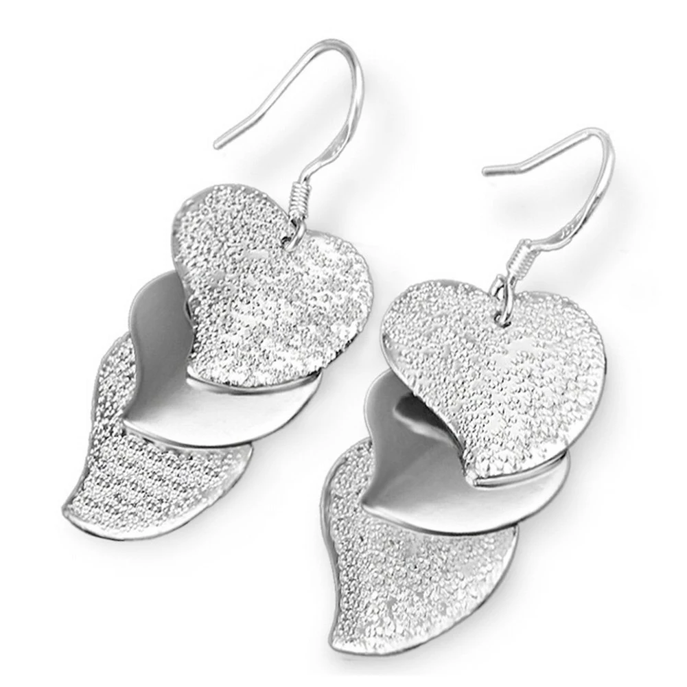 Women Girls Earrings Fashion Cute Fashion Heart shaped Glittering