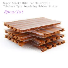 hot sale 5 units Super Sticky Bike car Motorcycle Tubeless Tyre Repairing Rubber Strips Tire Repair Strip Sealer