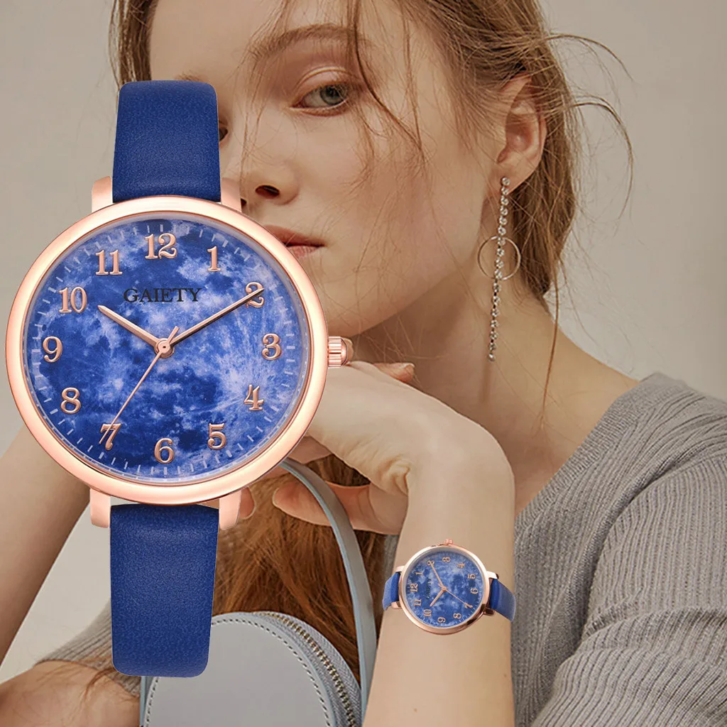 

Luxury Brand Rose Gold Women Watch Fashion Casual Crystal Dress Wristwatch Leather Strap Quartz Watch Female Clock Reloj Mujer