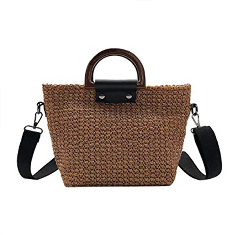 

Women's Straw Bag Summer Handbags Shoulder Strap Retro Beach Messenger Crossbody Bag Beach Totes for Girl