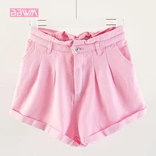 Новые летние Для женщин розовый широкую ногу свободные джинсовые шорты Wild Короткие шорты