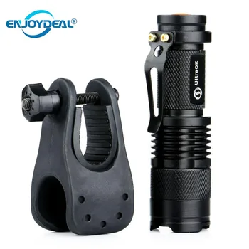 

Q5 LED Flashlight Torch Adjustable Focus Portable LED Flashlight Torch AA 14500 Penlight Lantern Bike Bicycle Torch Clip Holder