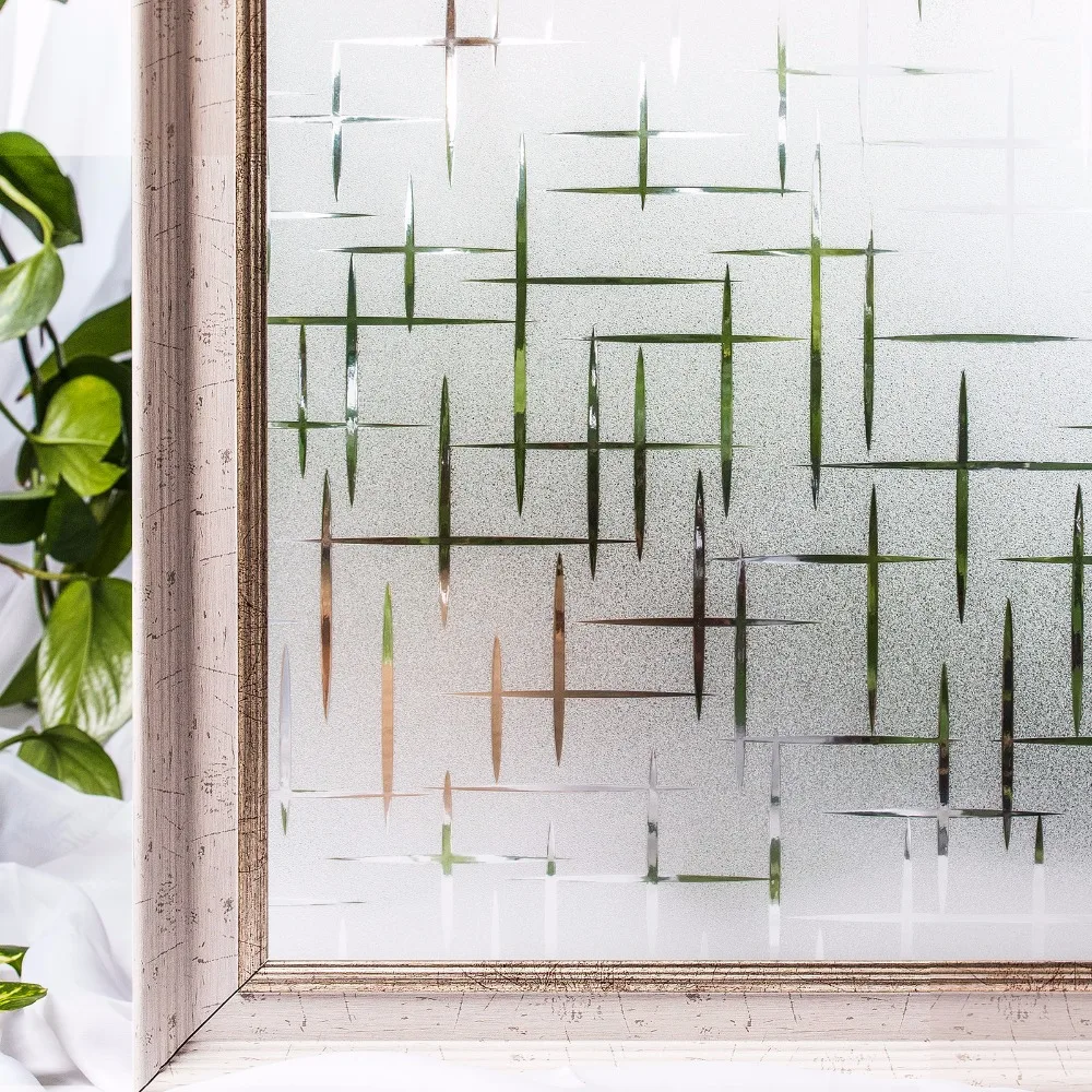

CottonColors Waterproof No-Glue Static Decorative Privacy Window Films, Frosted Window Stickers Size 60 x 200Cm