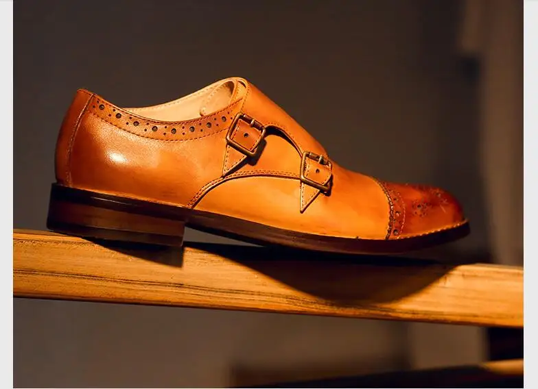 Sangle Noir Bas Talon Casual Cuir Sur Véritable Chaussures Robe Richelieu Slip Hauteur Smart Boucle Main Pic Croissante as Sculpté En Vintage wqtUAPx