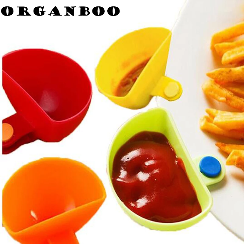 

ORGANBOO 1PC Colorful Creative Multipurpose Clamp Meal Bowl Disc Seasoning Plate Clip Tableware Silicone Dishes Clip Spoon