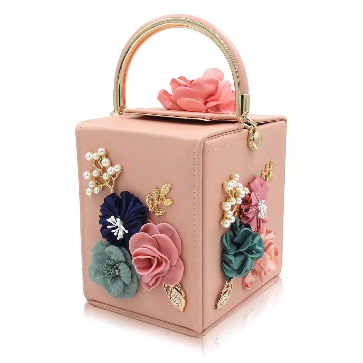 

2018 New Fashion Flower Women Handbags Wedding Clutch Ladies Evening Bag Blue Shoulder Bags Day Clutches Pu Leather Luxury Bag